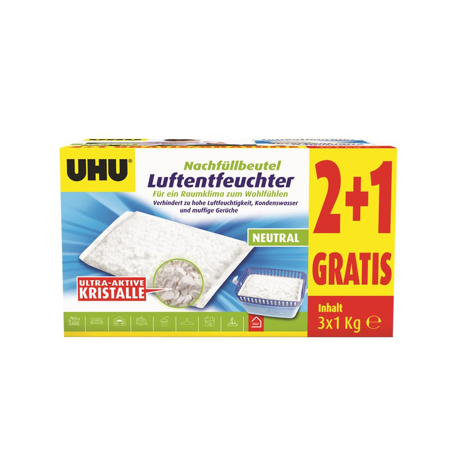 UHU LUFTENTFEUCHTER NACHFÜLLB. 1000G 2+1