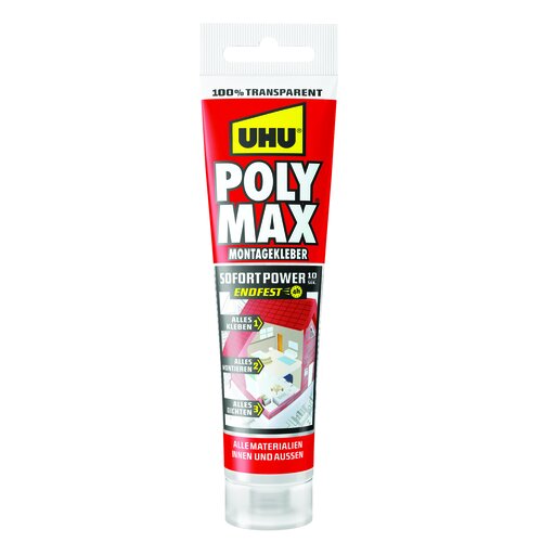 UHU POLY MAX SOFORT POWER TRANSP. TUBE