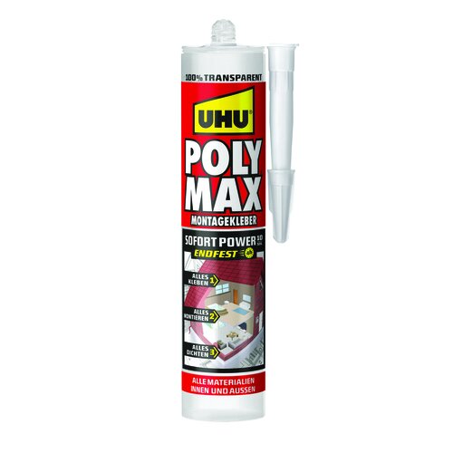 UHU POLY MAX SOFORT TRANSP. KARTUSCHE