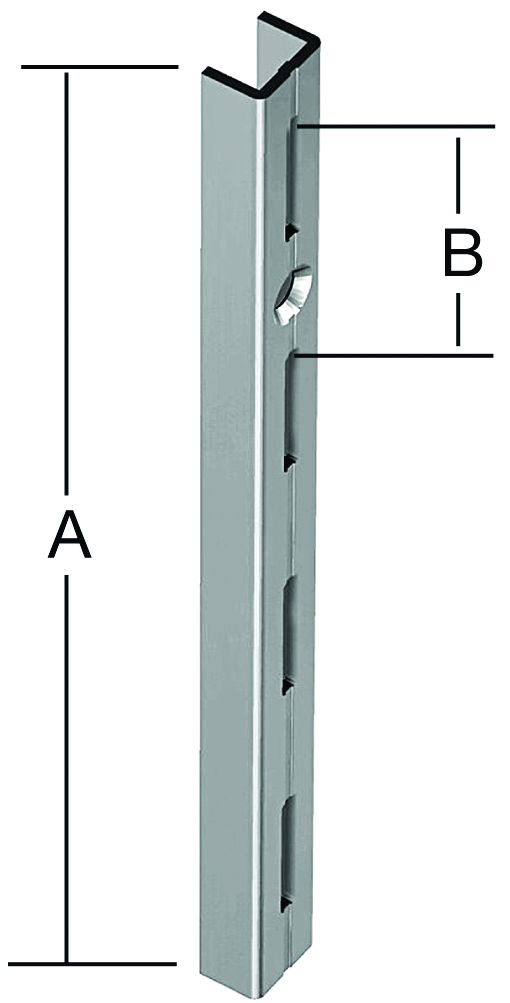 WANDSCHIENE 1-REIHIG ALUWEIß 2000X50 MM