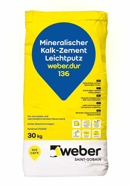 WEBER.DUR 136 KALK-ZEMENT-LEICHTPU.30KG