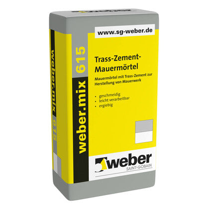 WEBER.MIX 615 TRASS-ZEMENT-MAUERMÖRTEL 25KG