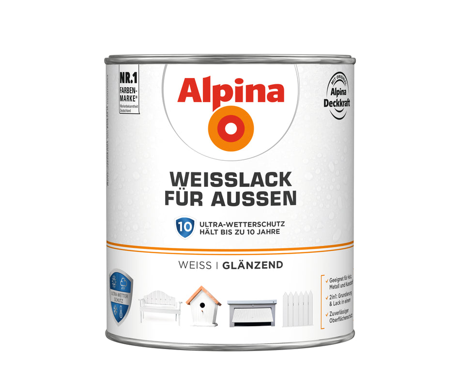 WEIßLACK F.AUßEN GLÄNZEND 2L