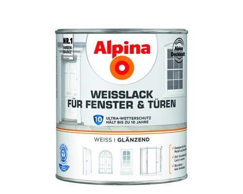 WEIßLACK F.FENSTER & TÜREN GLÄNZ. 2L