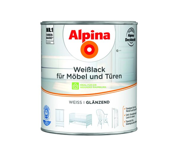 WEIßLACK F.MÖBEL & TÜREN GLÄNZEND 2L