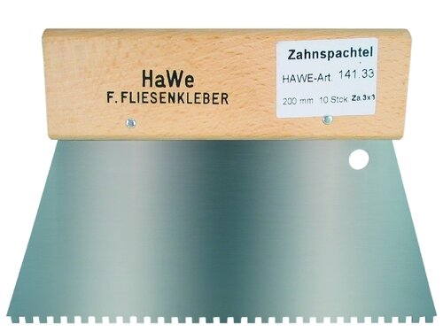 ZAHNSPACHTEL 4 ECK 6X6 200 MM