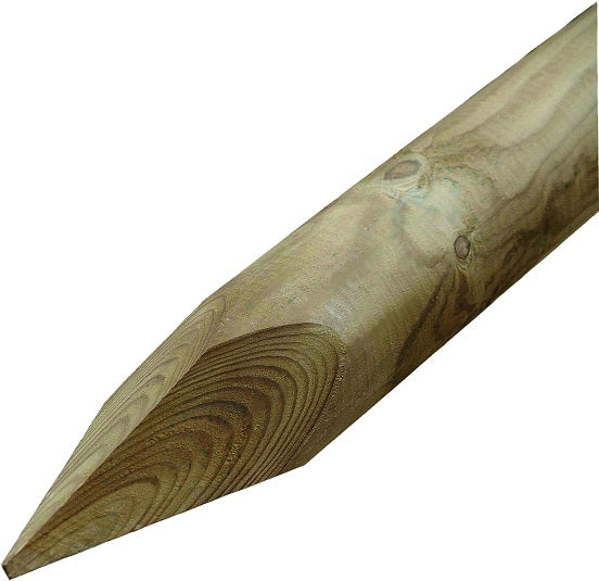 ZAUNPFAHL RUND GESPITZT BRAUN 8X150CM