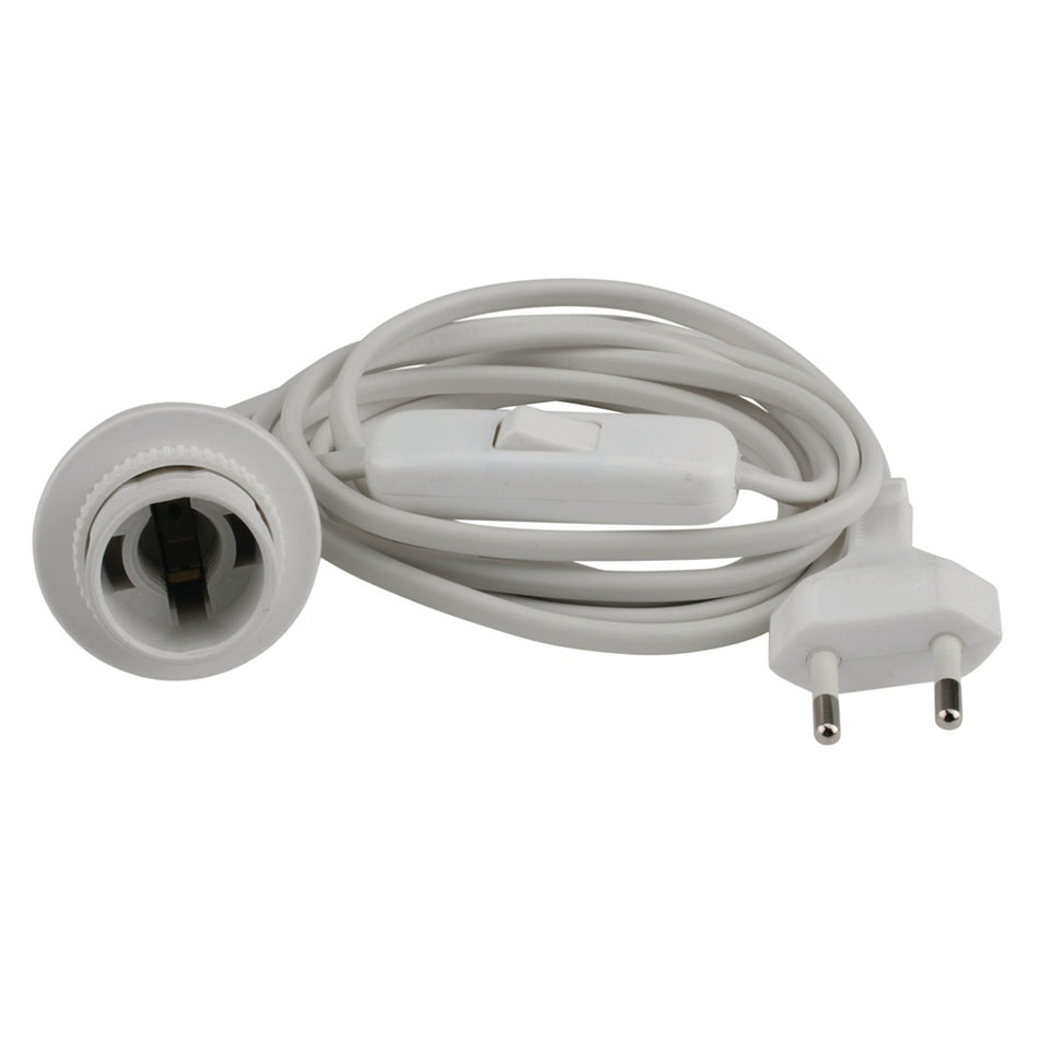 ZULEITUNG EURO-STECKER/FASSUNG WEIß 2M
